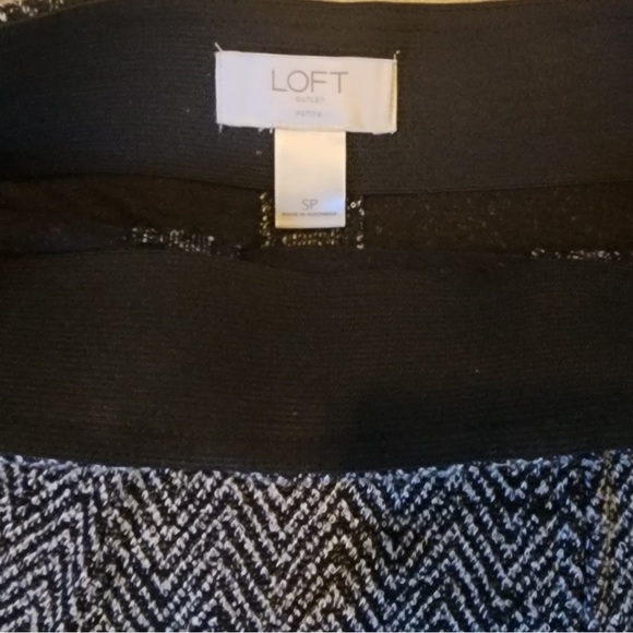 Loft Twead‎ Harringbone Mini Skirt With Elastic Waist Size Small Petite - Picture 2 of 3
